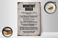 Holzschild Spruch 20x30cm Werkstatt Regeln Werkzeug