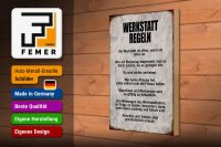 Holzschild Spruch 20x30cm Werkstatt Regeln Werkzeug