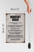 Holzschild Spruch 20x30cm Werkstatt Regeln Werkzeug
