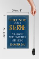 Holzschild Spruch 20x30cm Freunde sind wie Sterne immer da