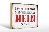 Holzschild Spruch 30x20cm meine Katze hat nein gesagt