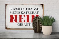 Holzschild Spruch 30x20cm meine Katze hat nein gesagt