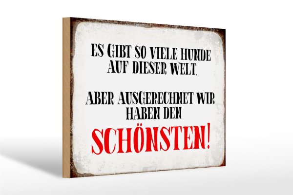 Holzschild Spruch 30x20cm wir haben den schönsten Hund