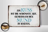 Holzschild Spruch 30x20cm ein Kuss ist schönste Art