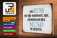 Holzschild Spruch 30x20cm ein Kuss ist schönste Art