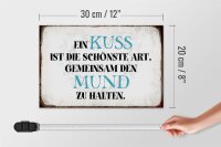 Holzschild Spruch 30x20cm ein Kuss ist schönste Art