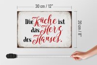 Holzschild Spruch 30x20cm Küche ist das Herz des Hauses