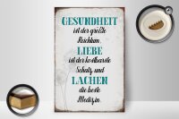 Holzschild Spruch 20x30cm Gesundheit Liebe Lachen Medizin