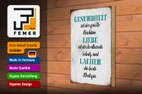 Holzschild Spruch 20x30cm Gesundheit Liebe Lachen Medizin
