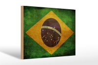 Holzschild Flagge 30x20cm Brasilien Schild