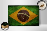 Holzschild Flagge 30x20cm Brasilien Schild