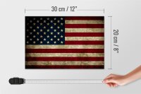 Holzschild Flagge 30x20cm Vereinigte Staaten Amerika USA