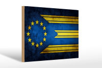 Holzschild Flagge 30x20cm Europa Fahne