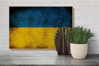 Holzschild Flagge 30x20cm Ukraine Fahne