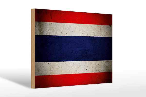 Holzschild Flagge 30x20cm Thailand Fahne Wanddeko