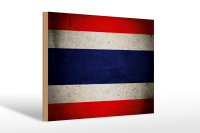 Holzschild Flagge 30x20cm Thailand Fahne Wanddeko