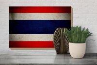Holzschild Flagge 30x20cm Thailand Fahne Wanddeko