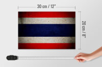 Holzschild Flagge 30x20cm Thailand Fahne Wanddeko