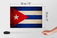 Holzschild Flagge 30x20cm Kuba Cuba Fahne
