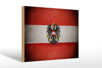 Holzschild Flagge 30x20cm Österreich Fahne Wappen