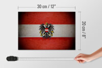 Holzschild Flagge 30x20cm Österreich Fahne Wappen