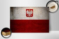 Holzschild Flagge 30x20cm Polen Fahne Wandeko