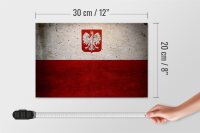 Holzschild Flagge 30x20cm Polen Fahne Wandeko