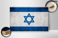 Holzschild Flagge 30x20cm Israel Fahne Wanddeko