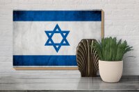 Holzschild Flagge 30x20cm Israel Fahne Wanddeko