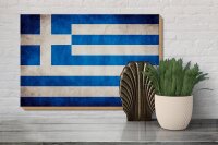 Holzschild Flagge 30x20cm Griechenland Fahne