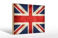 Holzschild Flagge 30x20cm United Kingdom Wanddeko