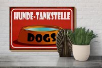 Holzschild Hinweis 30x20cm Hunde Tankstelle Dogs