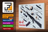 Holzschild Gewehr 30x20cm AK-47 Kalaschnikow Einzelteile