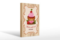 Holzschild Essen 20x30cm best Cupcake award with Love