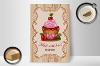 Holzschild Essen 20x30cm best Cupcake award with Love