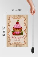 Holzschild Essen 20x30cm best Cupcake award with Love