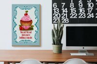 Holzschild Essen 20x30cm Cupcake you can´t be sad when
