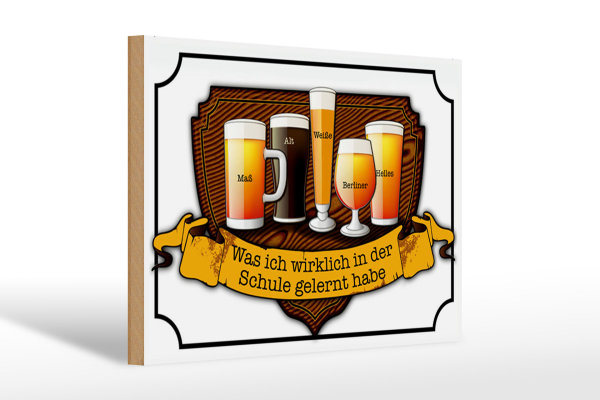 Holzschild Spruch 30x20cm Bier Maß Alt Weiße Berliner