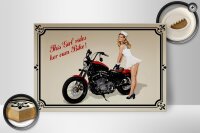 Holzschild Motorrad 30x20cm this girl rides her own Bike