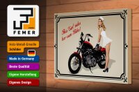 Holzschild Motorrad 30x20cm this girl rides her own Bike