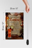 Holzschild Rezept 20x30cm Zombie Zutaten Rum Grenadine