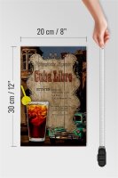Holzschild Rezept 20x30cm Cuba Libre Zutaten Eiswürfel