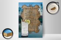 Holzschild Rezept 20x30cm Gin Tonic Zutaten Indian Tonic