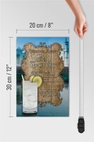 Holzschild Rezept 20x30cm Gin Tonic Zutaten Indian Tonic