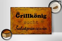 Holzschild Spruch 30x20cm Grillkönig Salatprinzessin