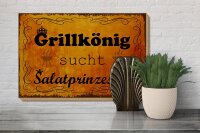 Holzschild Spruch 30x20cm Grillkönig Salatprinzessin