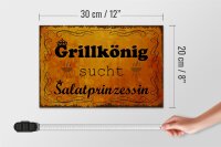 Holzschild Spruch 30x20cm Grillkönig Salatprinzessin