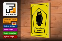 Holzschild Hinweis 20x30cm Naturschutzgebiet Eule