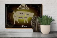 Holzschild Fleisch 30x20cm Schnitte Pork exklusive Menü