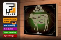 Holzschild Fleisch 30x20cm Schnitte Beef exklusive Menü